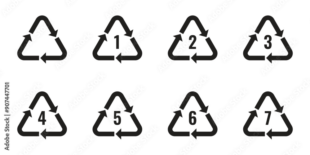 Vector Plastic Recycle Code Symbols Vector Plastic Recycle Code Symbols