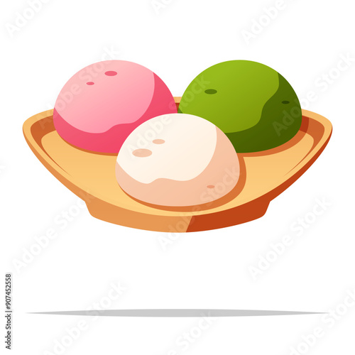 Japanese mochi vector isolated illustration