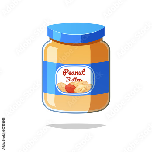 Peanut butter jar vector isolated on white background.