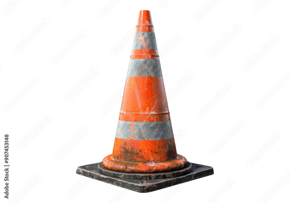 traffic cone isolated on transparent background.