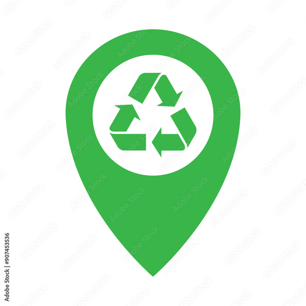 Vector Recycle Location Pin Sign