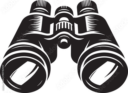Binocular silhouette vector illustration isolated on a white background