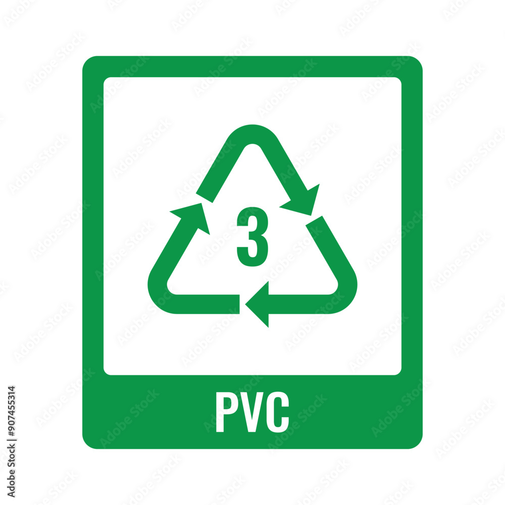 Vector PVC Plastic Recycle Code Sign Vector PVC Plastic Recycle Code Sign