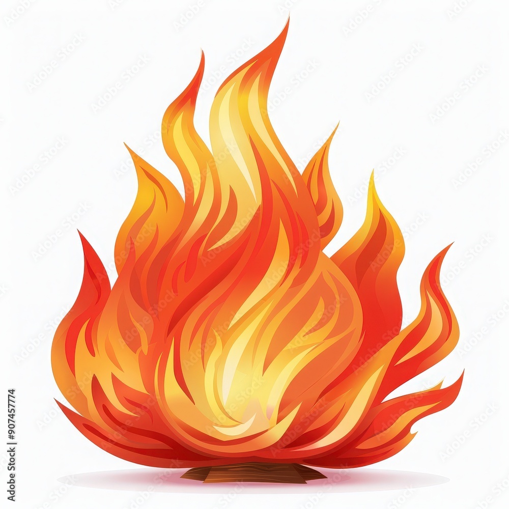 A vibrant and stylized fire illustration with dynamic flames in shades of orange and yellow, perfect for design projects. A vibrant and stylized fire illustration with dynamic flames in shades of orange and yellow, perfect for design projects.