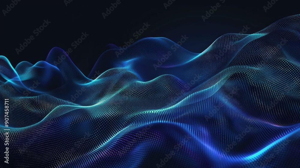 Obraz premium Digital technology abstract background. Artificial intelligence deep learning and big data concept. Tech visual for interface template. Partical digital technology abstract