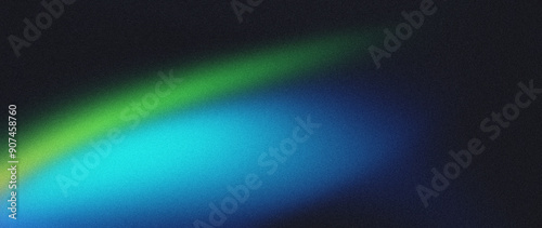 Fotografía Dark grainy gradient background, blue green black abstract backdrop, noise textu