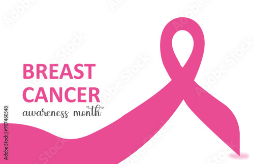 Pink ribbon to World Breast Cancer Awareness month. Bright Brest Cancer medical banner. Vector illustration EPS 10 file