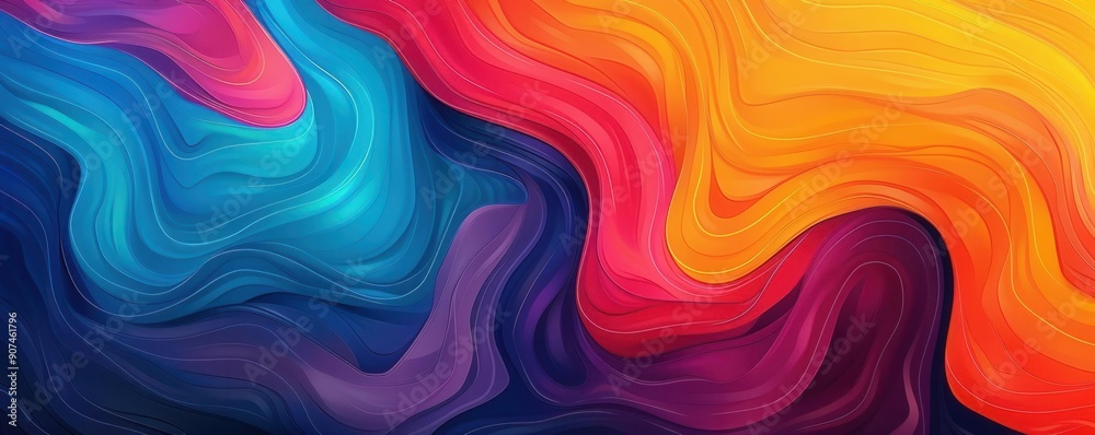 A vibrant, side view of stock market dynamics represented through abstract art, swirling colors and shapes symbolizing fluctuating trends, digital painting with a modern twist A vibrant, side view of stock market dynamics represented through abstract art, swirling colors and shapes symbolizing fluctuating trends, digital painting with a modern twist