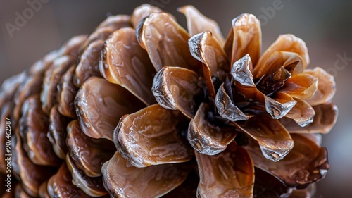 close up of a pine cone photo