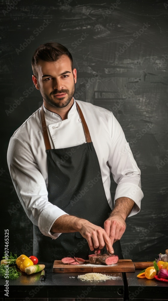 Professional chef preparing a delicious meal. Professional chef preparing a delicious meal.