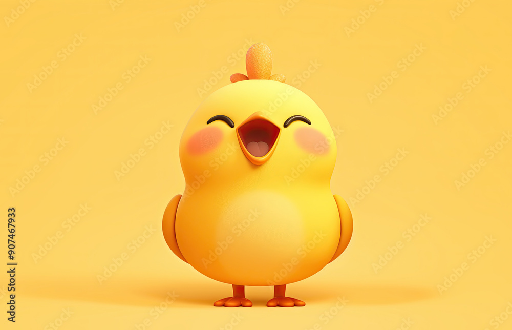 Illustration of a cute cartoon chicken laughing Illustration of a cute cartoon chicken laughing