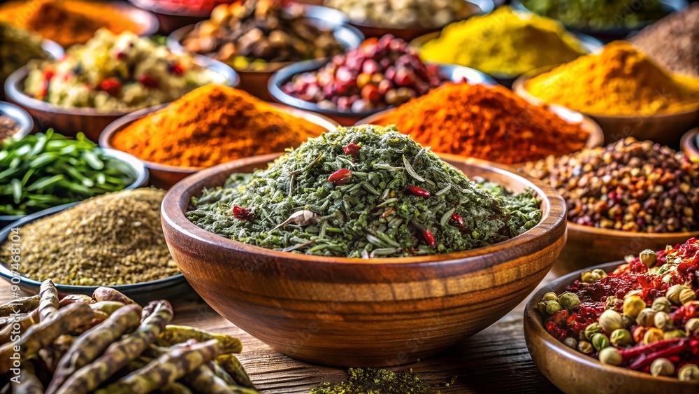 A Symphony of Spices: A Still Life of Aromatic Herbs and Spices Generative AI A Symphony of Spices: A Still Life of Aromatic Herbs and Spices Generative AI