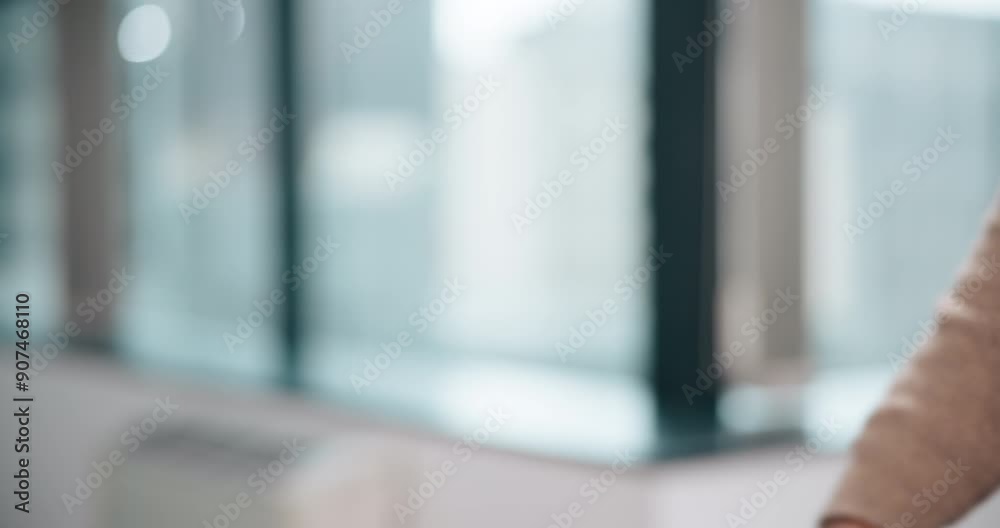 Business people, zoom or handshake in merger agreement for greeting, meeting or office partnership. Collaboration, trust and applicant with manager for B2B support, introduction and recruitment deal