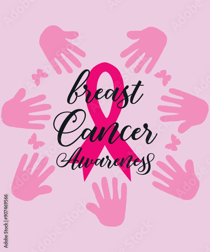 Breast Cancer Awareness Vector T Shirt Design Pink Ribbon Vector Design