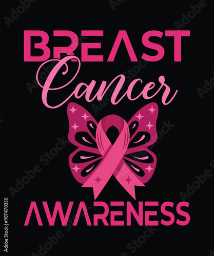 Breast Cancer Awareness Vector T Shirt Design Pink Ribbon Vector Design