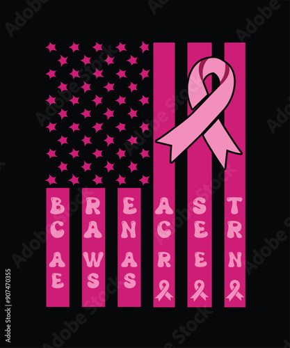 Breast Cancer Awareness Vector T Shirt Design Pink Ribbon Vector Design