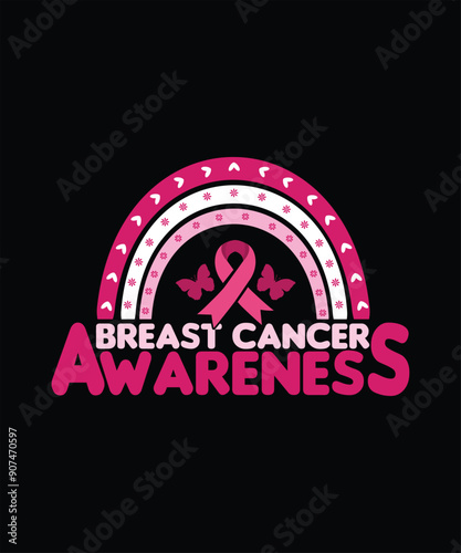 Breast Cancer Awareness Vector T Shirt Design Pink Ribbon Vector Design