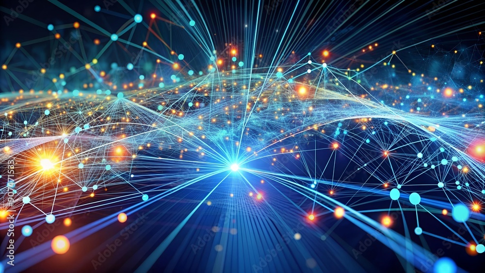 Naklejka premium The Speed of Insight: A Visual Representation of AI-Powered Data Analysis AI Generated