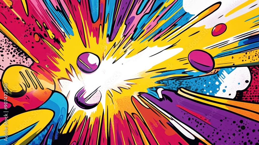 Obraz premium Sonic Pop Art Explosion - Jet's Energetic Comic Style in Bold Colors