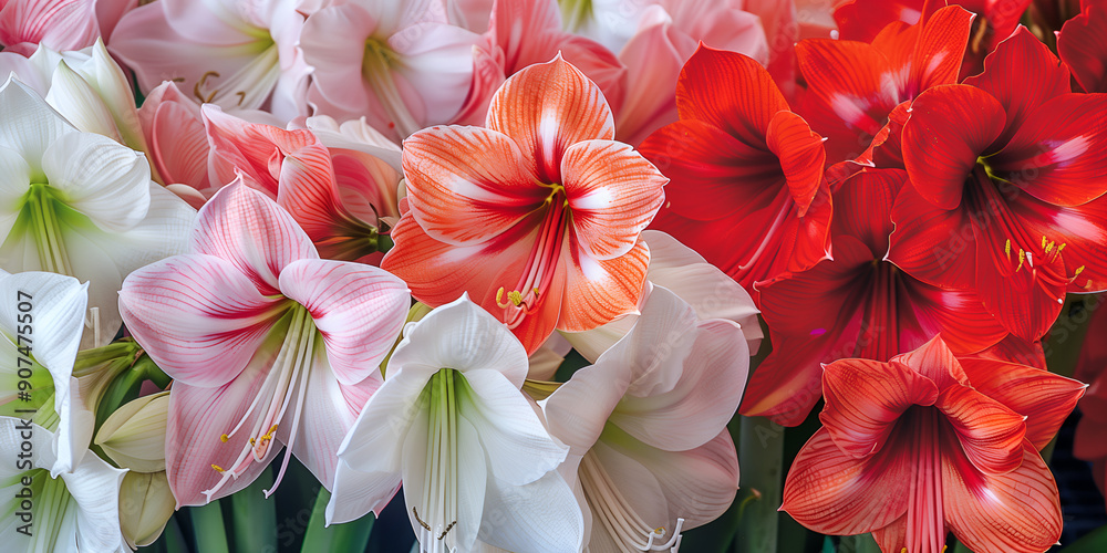Amaryllis flower background with vibrant color