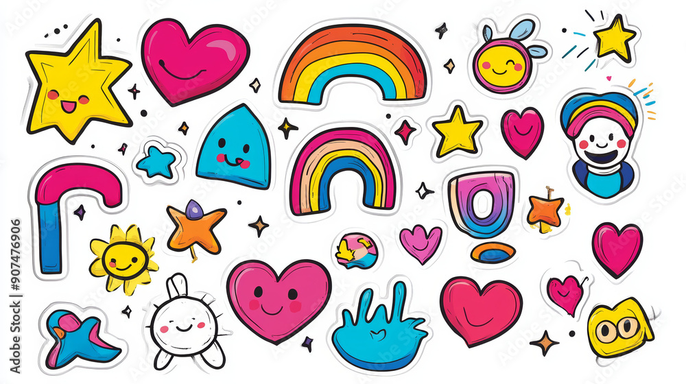 collection_of_colorful_playful_stickers collection_of_colorful_playful_stickers