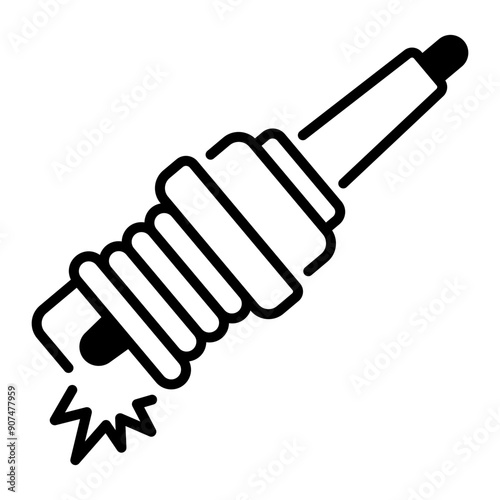 A linear style icon of spark plug 