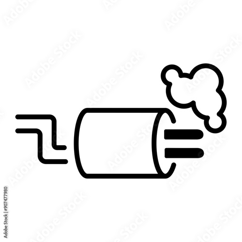 An outline style icon of car exhaust 