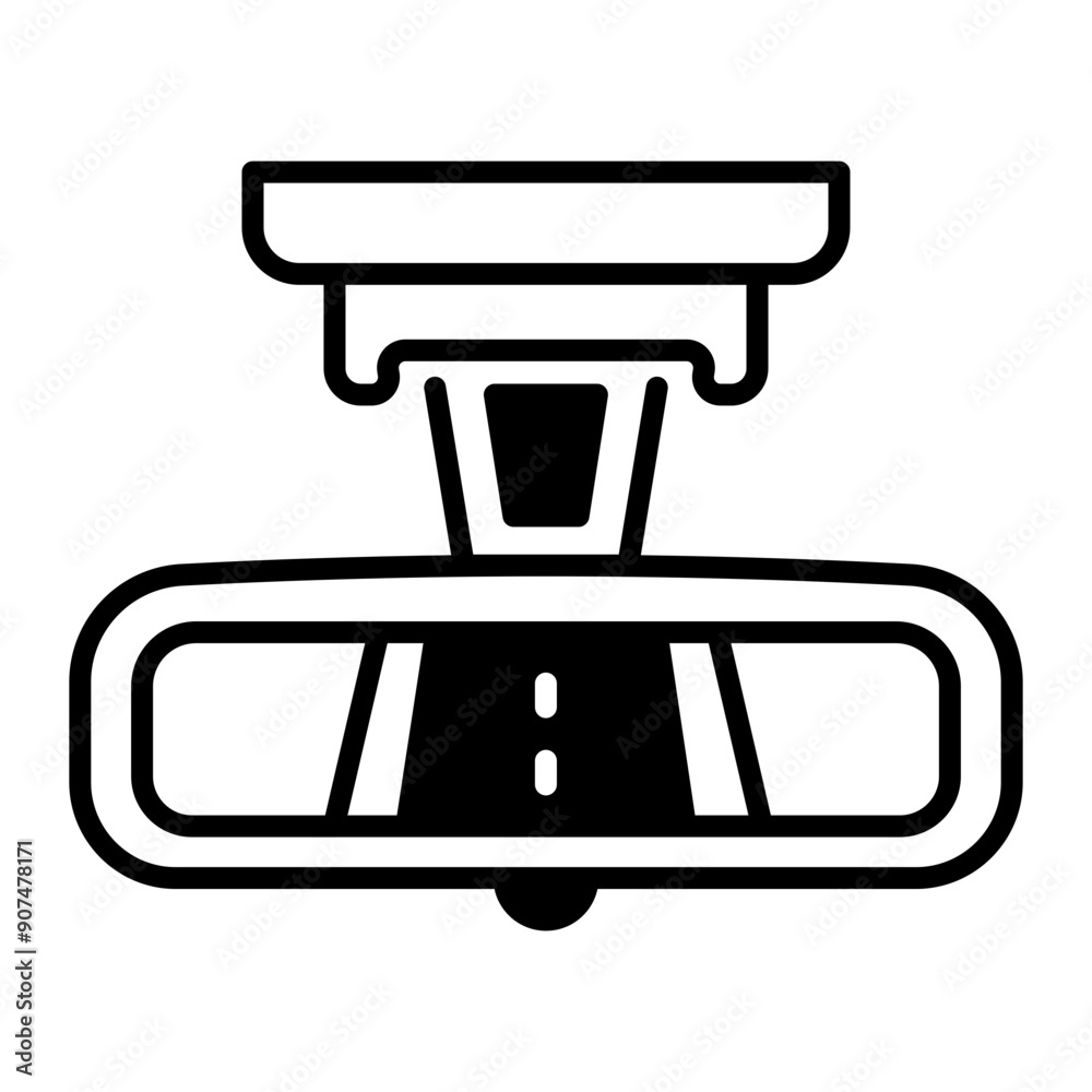 Rearview mirror icon designed in line style Rearview mirror icon designed in line style