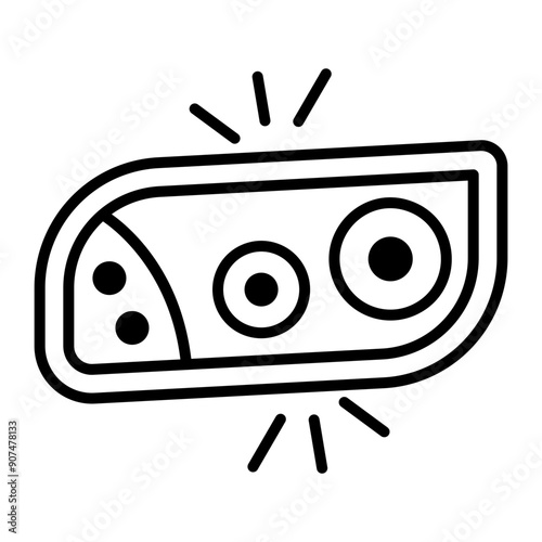 An outline style icon of headlight