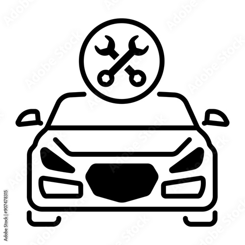 A line style icon of vehicle maintenance  photo