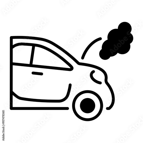 Car breakdown line style icon 
