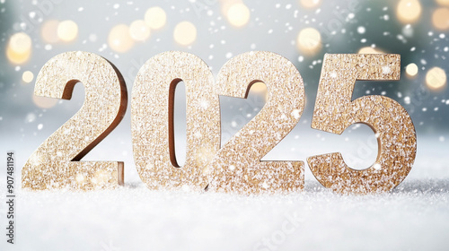 Numbers 2025 on a bright festive background /festive new years banner/design/poster/flyer