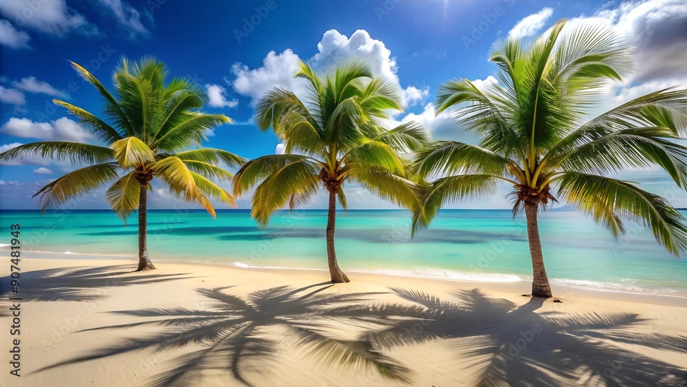 Sun-Drenched Palms Swaying in the Breeze Generative AI Sun-Drenched Palms Swaying in the Breeze Generative AI
