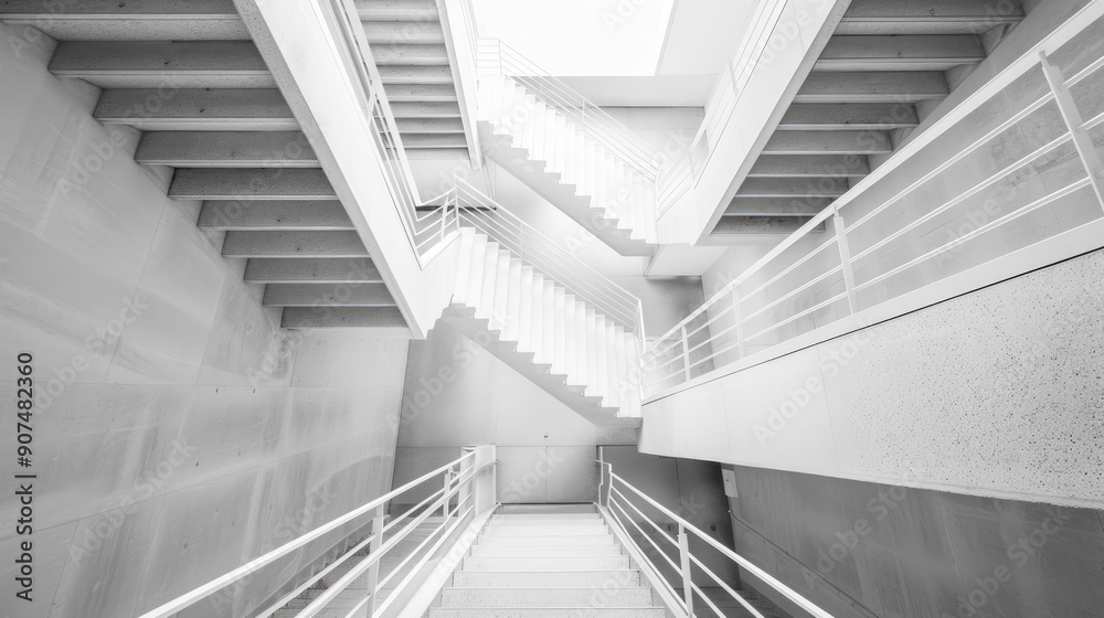 stairwell in a modern building stairwell in a modern building