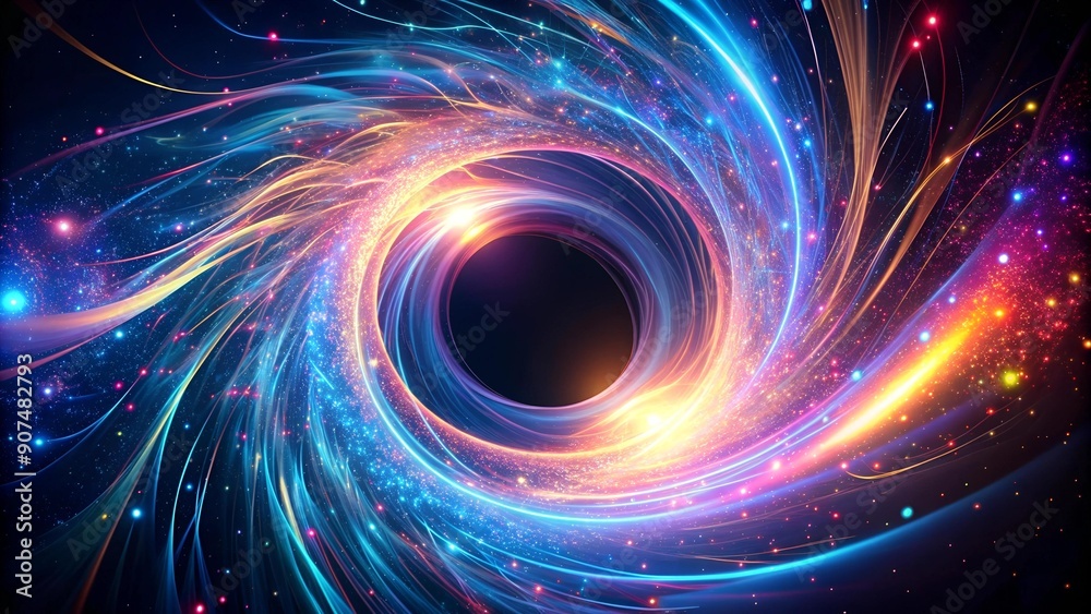 Ethereal Neon Trails Dancing in a Cosmic Vortex generative AI Ethereal Neon Trails Dancing in a Cosmic Vortex generative AI