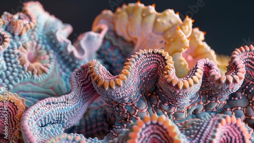 coral reef in the sea, coral background on dark photo