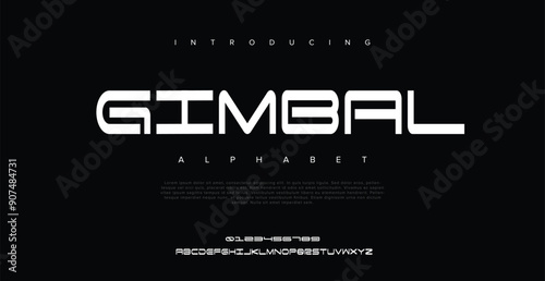 Gimbal Display alphabet font vector design suitable for headline, logo, poster, magazine and many more