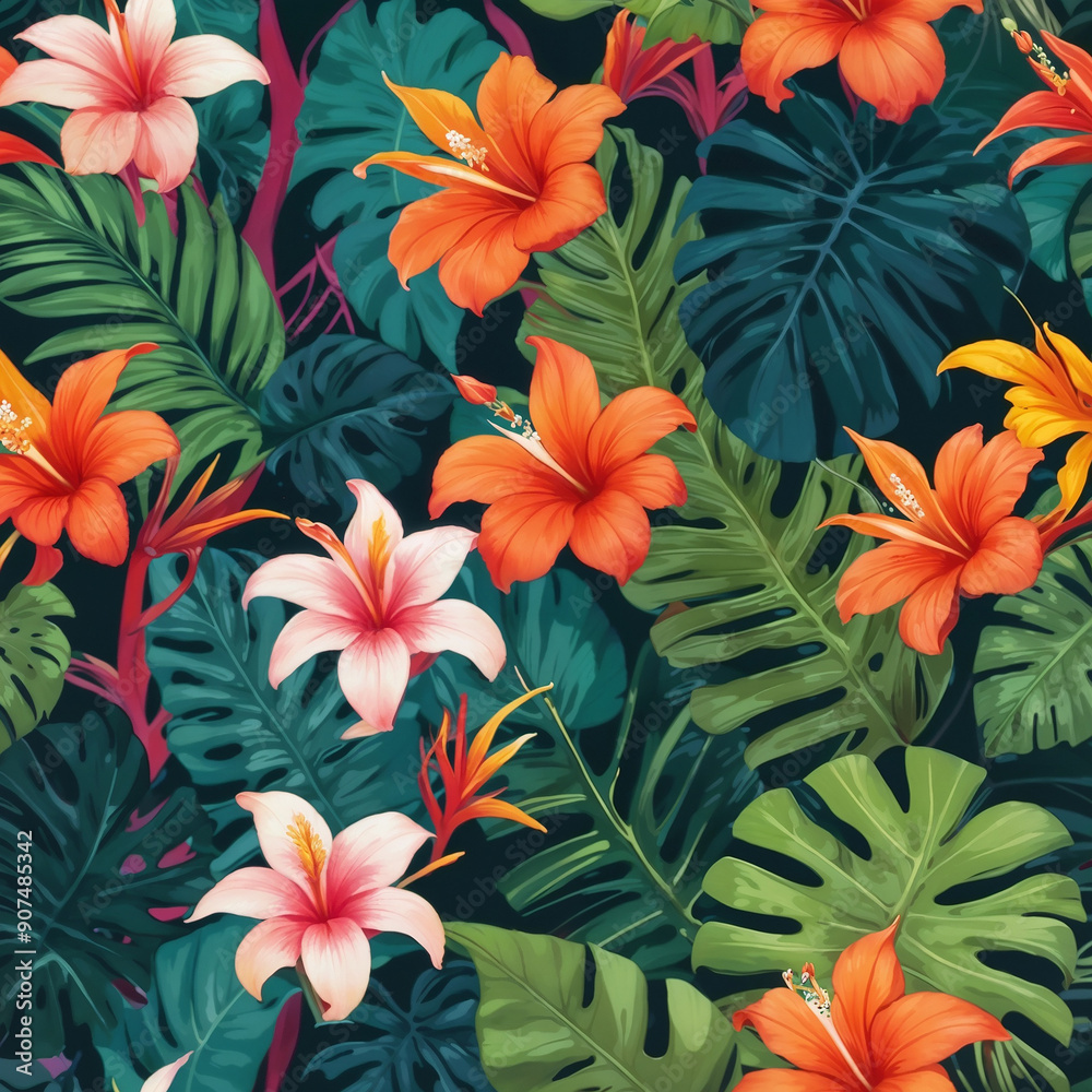 Symphony of Blossoms A Lush Floral Pattern Design. Symphony of Blossoms A Lush Floral Pattern Design.