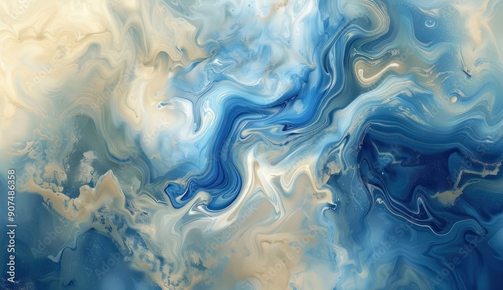 Abstract Swirling Blue and Beige Marble Texture Abstract Swirling Blue and Beige Marble Texture