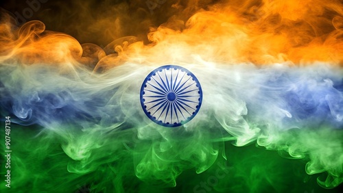 Ethereal Tricolour Smoke: A Symphony of Freedom  Generative AI