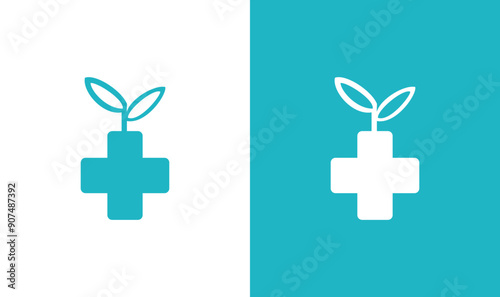 Medical Logo health care medical leaf organic green nutrition leaves. Healthcare and Pharmacy Logo Design and Icon Vector Template-02