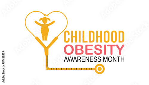 National Childhood Obesity Awareness Month is observed every year on September.Holiday concept background, placard, banner design template Vector illustration background design.