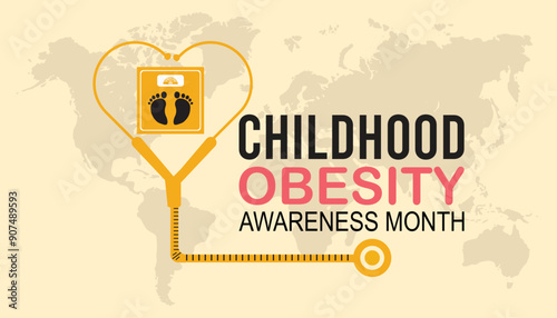National Childhood Obesity Awareness Month is observed every year on September.Holiday concept background, placard, banner design template Vector illustration background design.