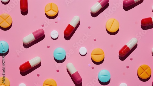 Close-up of assorted pills and capsules representing healthcare and medicine.