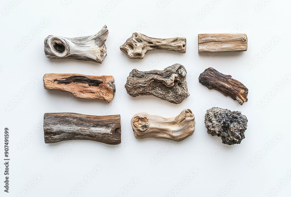 Obraz premium Assorted driftwood textures