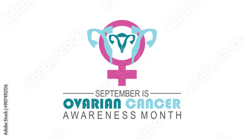 Ovarian Cancer Awareness Month is observed every year on September.Holiday concept background, placard, banner design template Vector illustration background design.