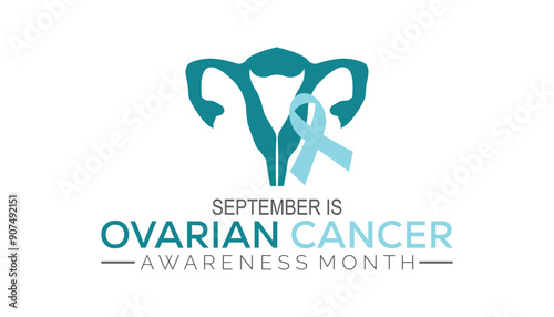 Ovarian Cancer Awareness Month is observed every year on September.Holiday concept background, placard, banner design template Vector illustration background design.