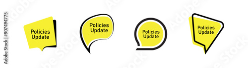 Policies Update sign on white background