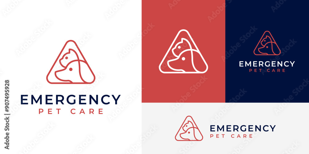 Emergency Pet Care Accident Rescue Vet Clinic Logo Design Branding Template Emergency Pet Care Accident Rescue Vet Clinic Logo Design Branding Template