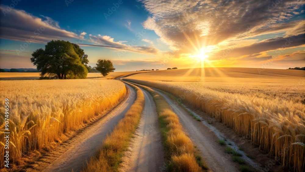 Sun-Drenched Dust Road AI Generated Sun-Drenched Dust Road AI Generated